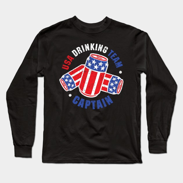 USA Drinking Team Captain Long Sleeve T-Shirt by artbitz